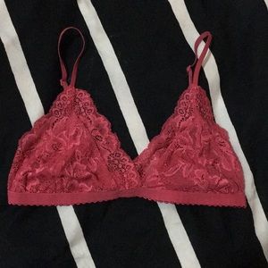 Aritzia Talula hot pink lace bralette